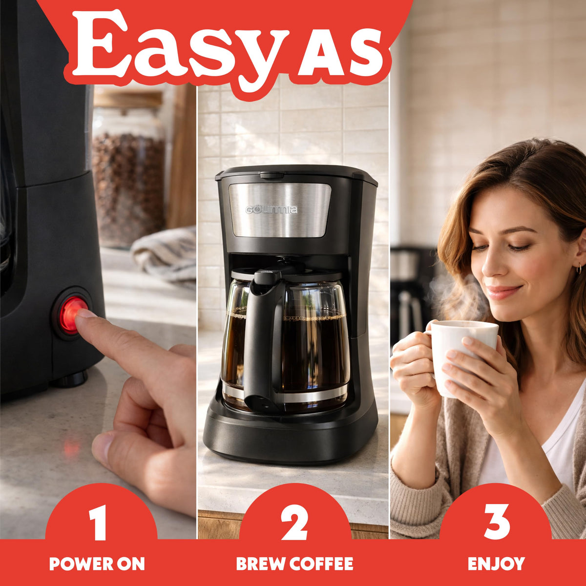 12 Cup Black Glass Carafe Drip Coffee Maker O106555