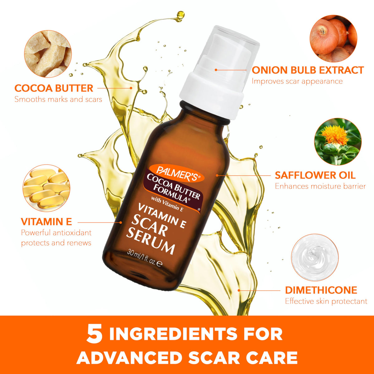 Fragrance Free Cocoa Butter Scar Serum with Vitamin E 1 Oz W8479