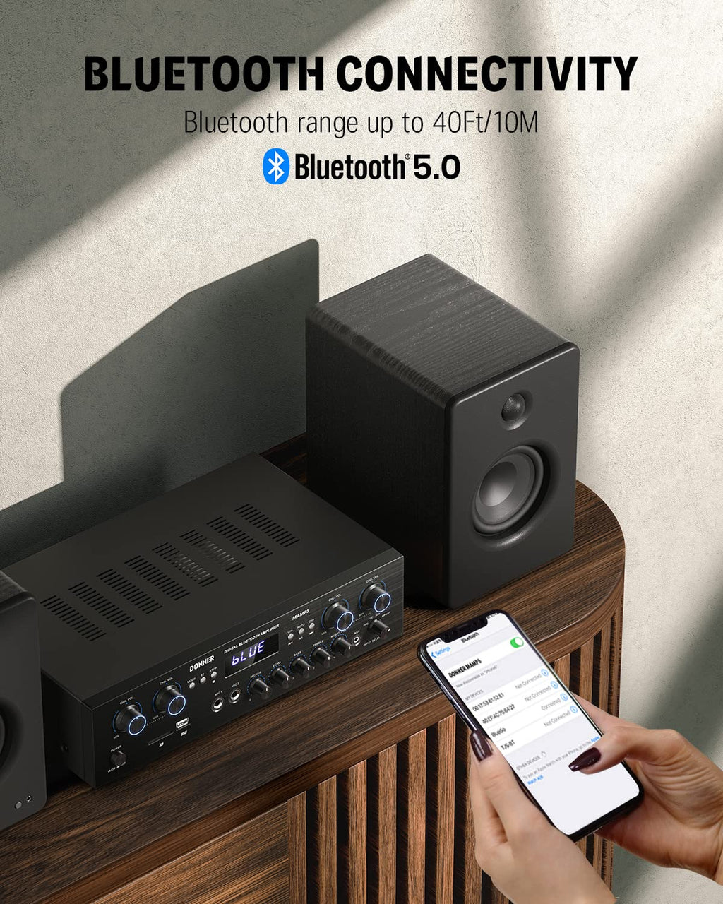4 Channel 440W Peak Power Bluetooth Stereo Audio Amplifier Receiver N4961