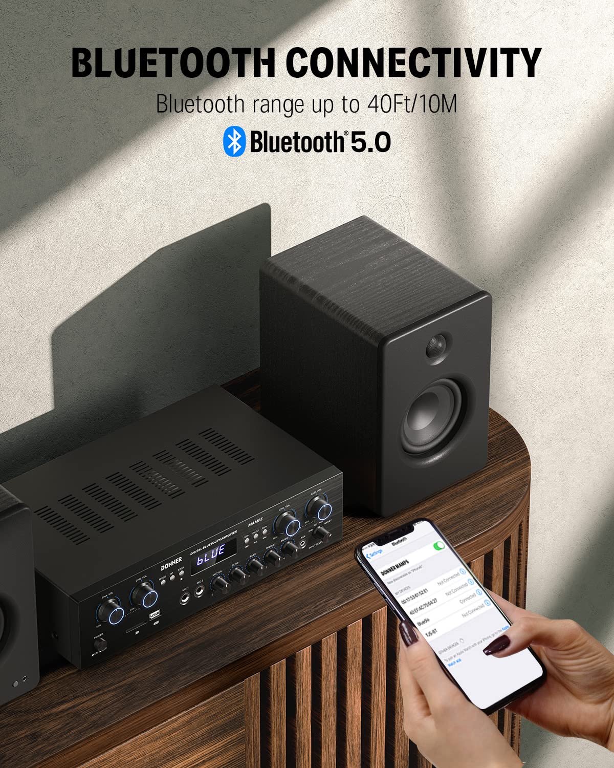 4 Channel 440W Peak Power Bluetooth Stereo Audio Amplifier Receiver N4961
