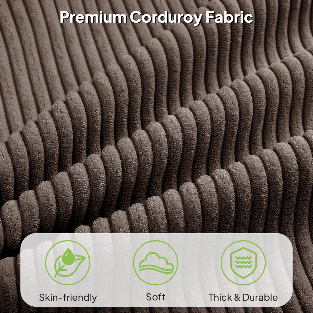 Queen Size Corduroy Upholstered Bed Frame X920