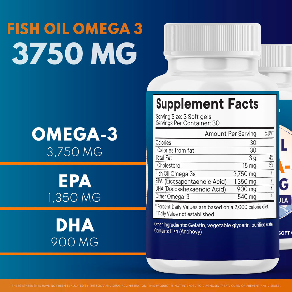 Omega 3 Fish Oil 3750 mg EPA & DHA 270 Count V773