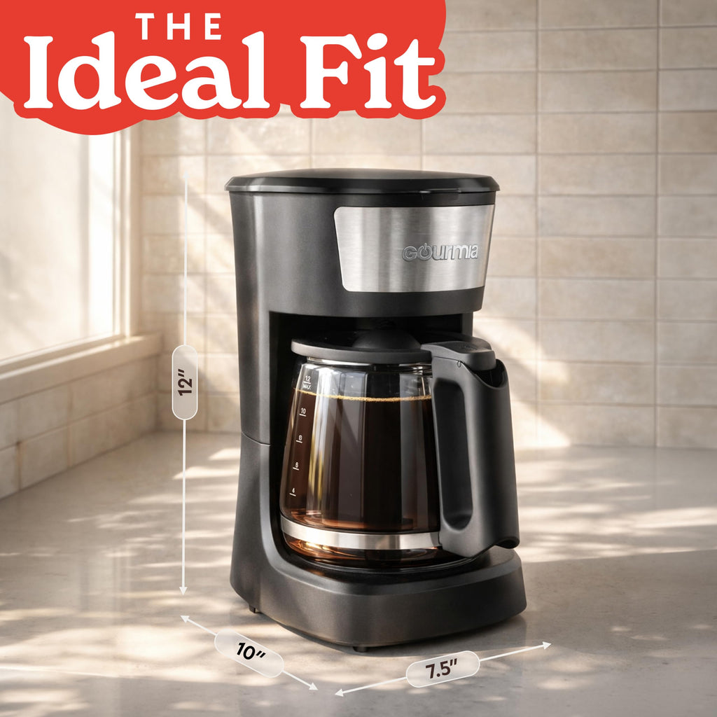 12 Cup Black Glass Carafe Drip Coffee Maker O106555
