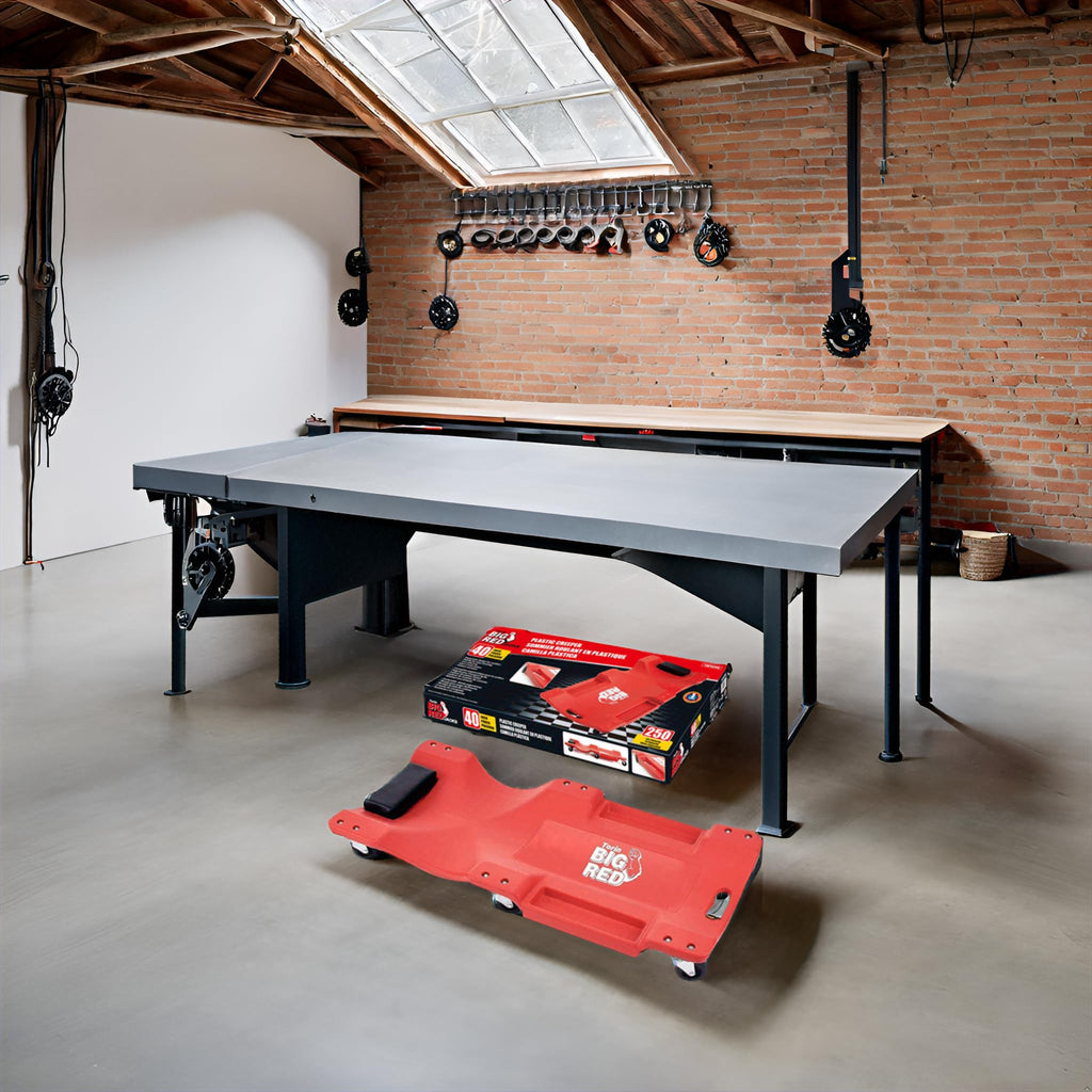 Rolling Garage Creeper with Padded Headrest and 6 Casters D5867