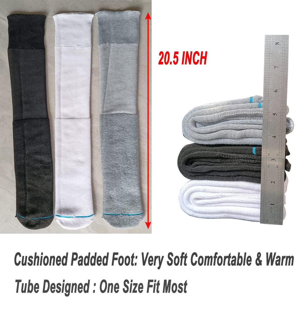 White 2 Pairs Medical Tube Socks A6913