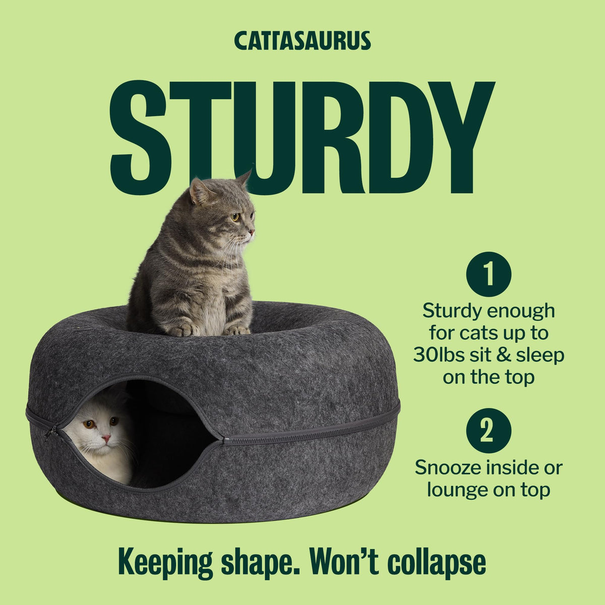 Large Dark Gray Cat Cave Bed U919