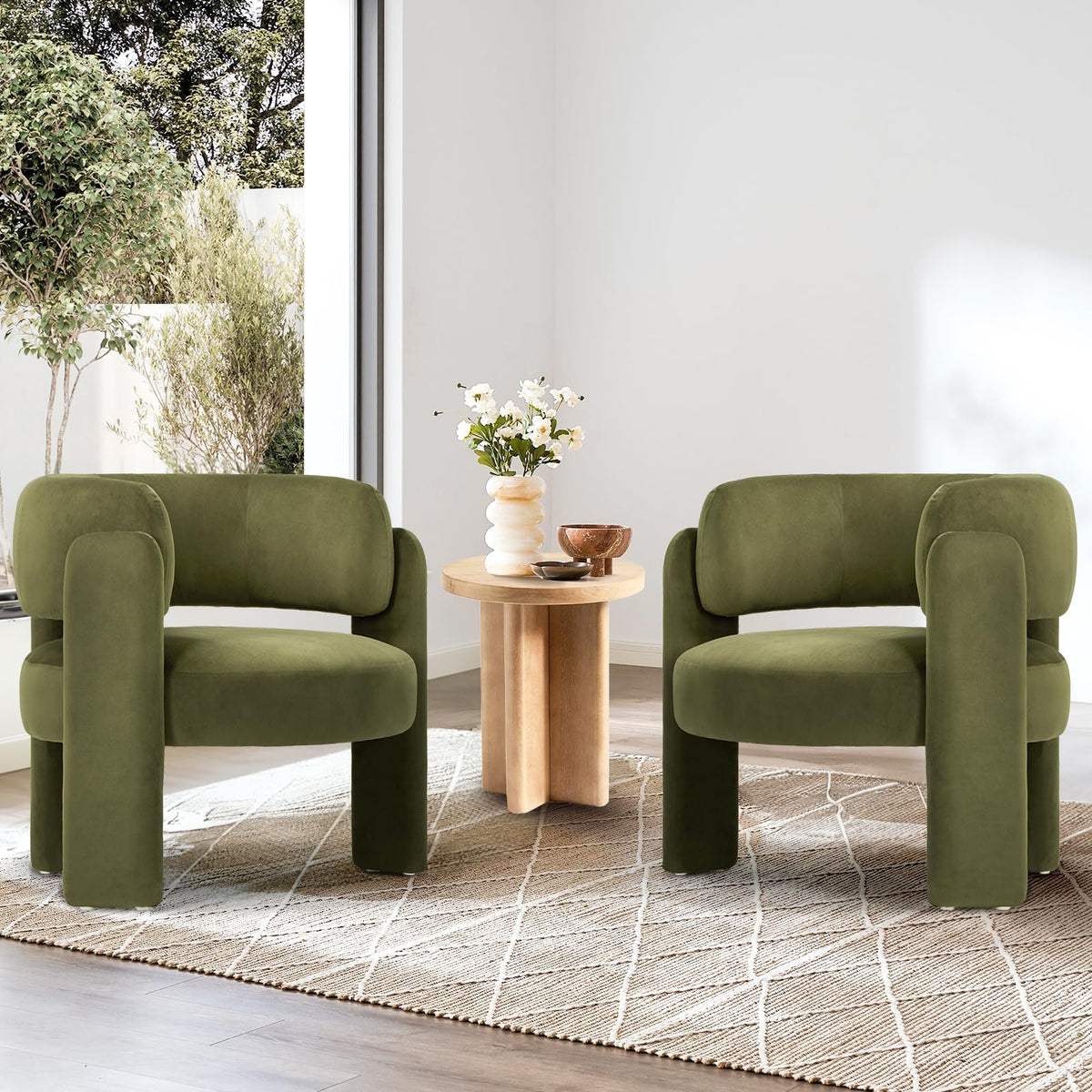 Modern Green Upholstered Accent Chair T629530
