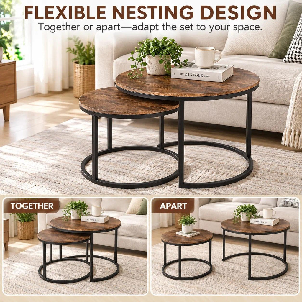 Round Nesting Coffee Table Set of 2 G393213