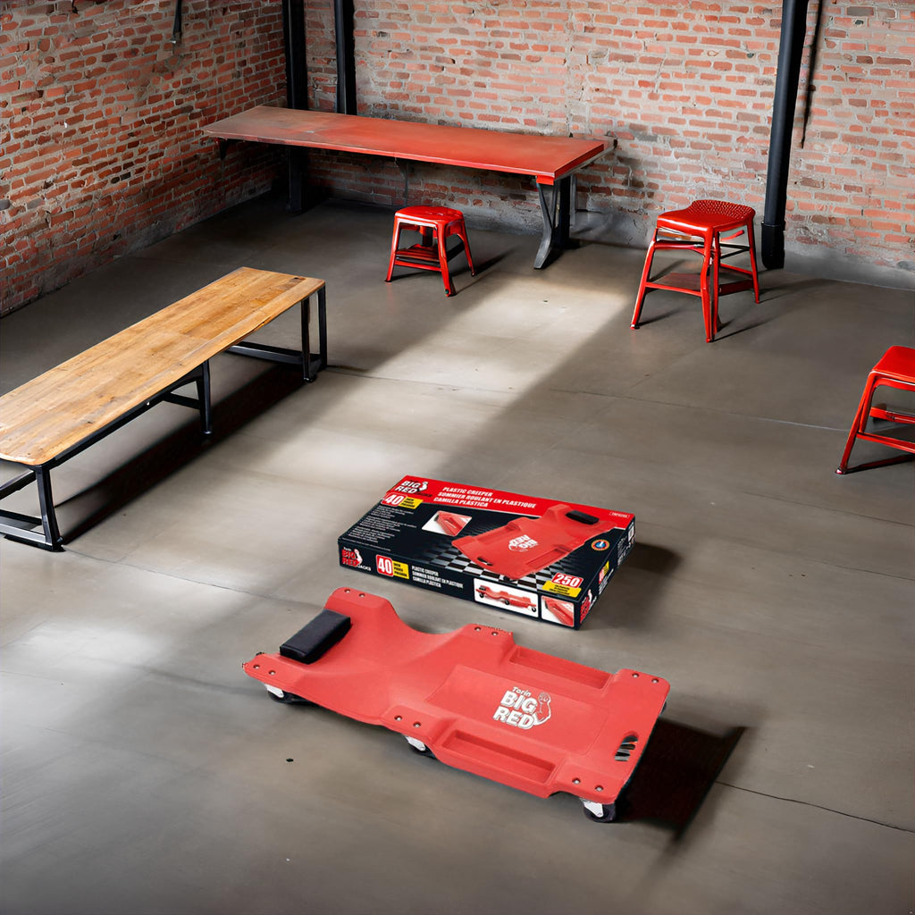 Rolling Garage Creeper with Padded Headrest and 6 Casters D5867