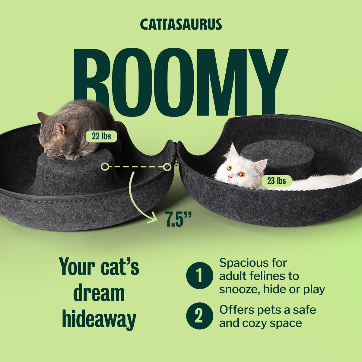 Large Dark Gray Cat Cave Bed U919