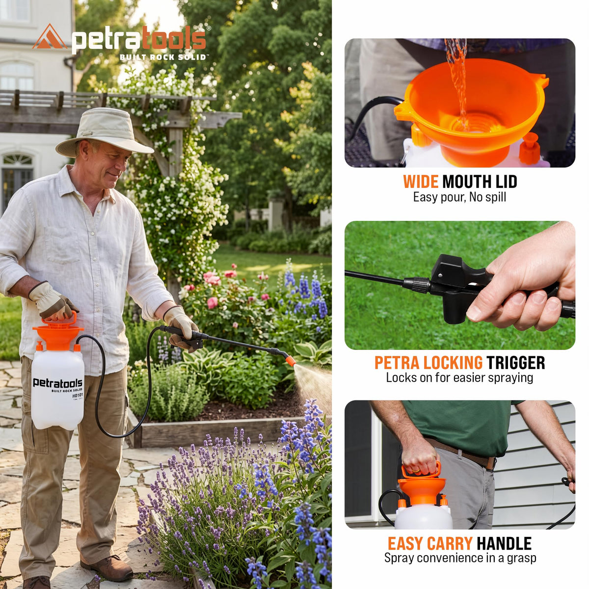 1 Gallon Garden Pump Sprayer with 52-in Hose & 2 Nozzles B335