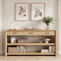 63" Oak Console Table with Storage K43725