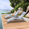 Adjustable Aluminum Pool Lounge Chairs Set of 3 with Side Table G356