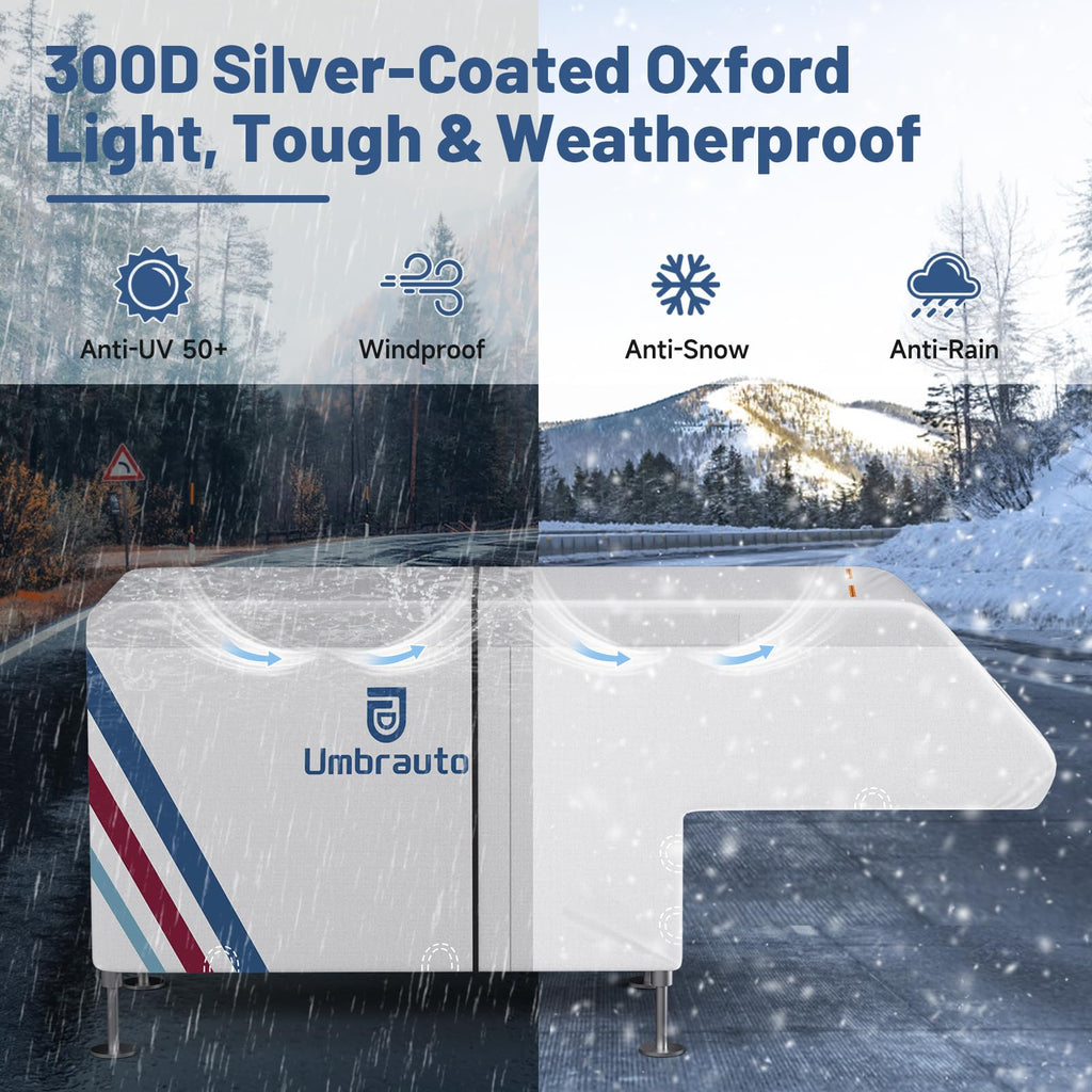 10–12FT Waterproof Oxford Truck Camper Cover with Straps & Air Vents F431933