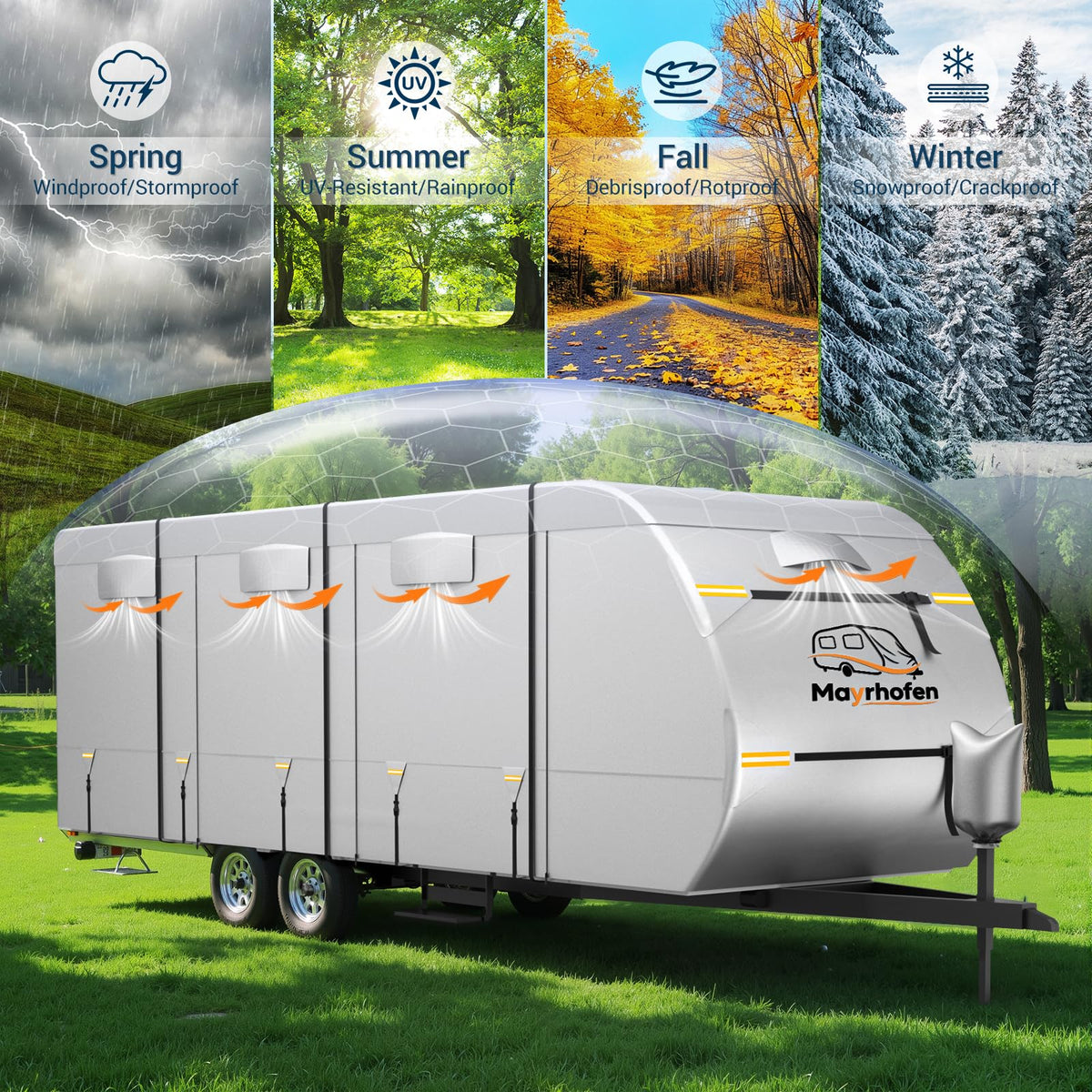 14-16ft 6 Layers 600D Oxford Waterproof RV Cover Q977108