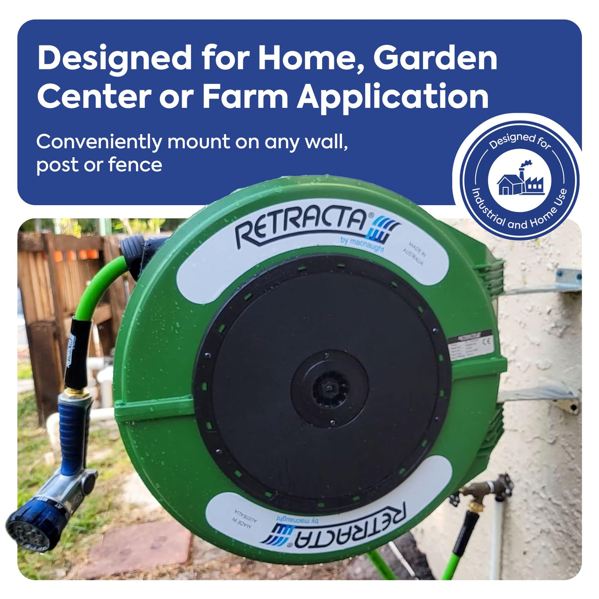 60 Ft Heavy Duty Retractable Garden Hose Reel with Swivel Bracket K277940