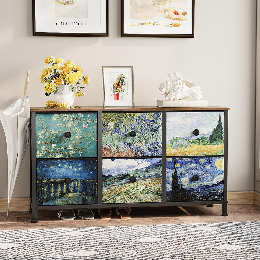 6 Drawer Dresser with Fabric Storage Drawer S89418