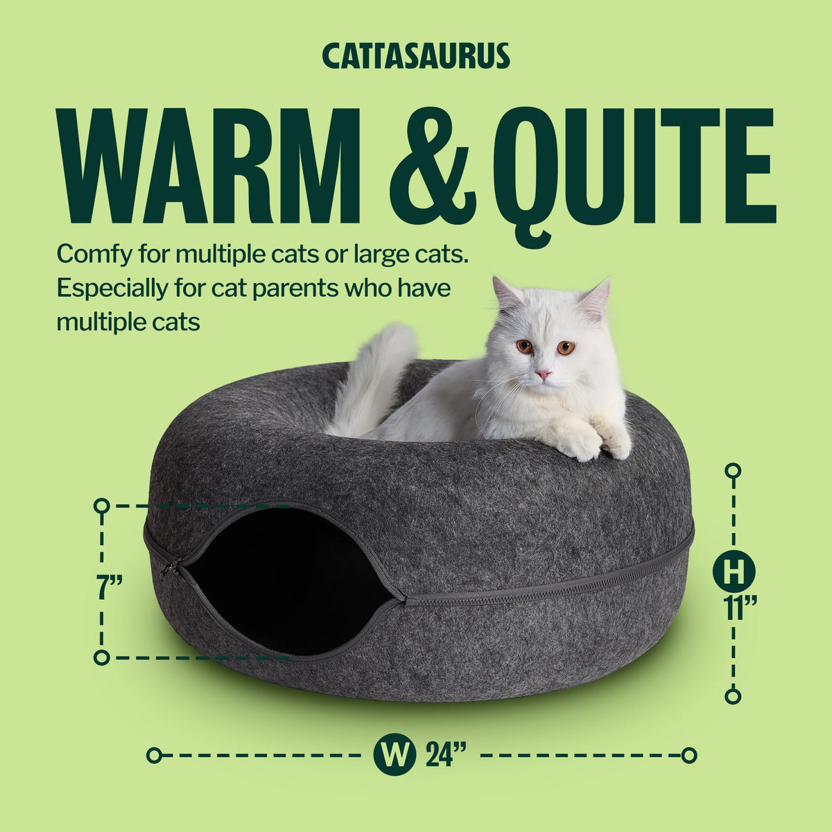 Large Dark Gray Cat Cave Bed U919
