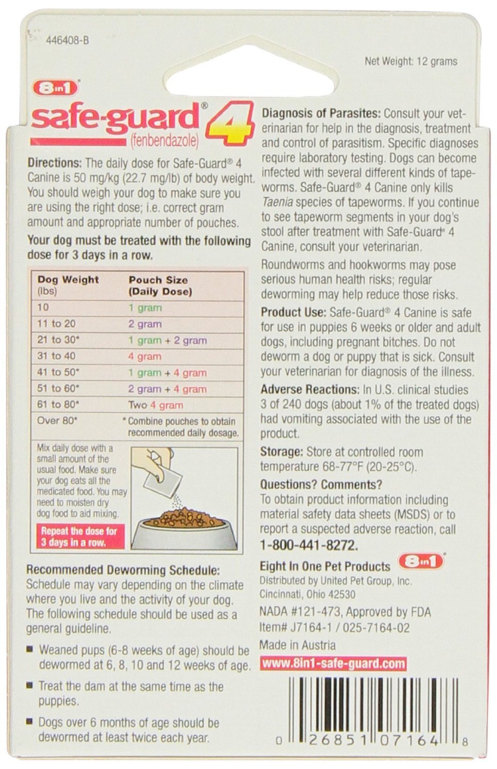 Canine Dewormer for Large Dogs 4-Gram Pack of 2 V794076