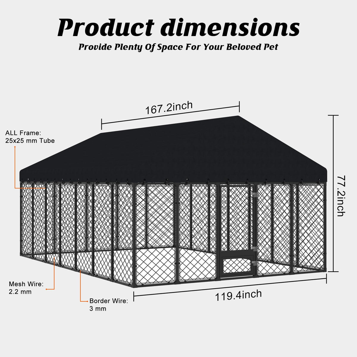 10x14FT Outdoor Dog Kennel with Roof G408