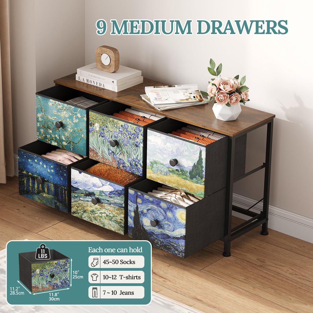 6 Drawer Dresser with Fabric Storage Drawer S89418