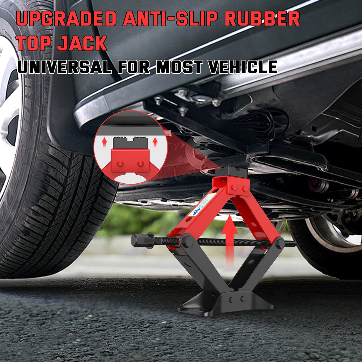 3 Ton Heavy Duty Scissor Jack with Ratchet Wrench J739
