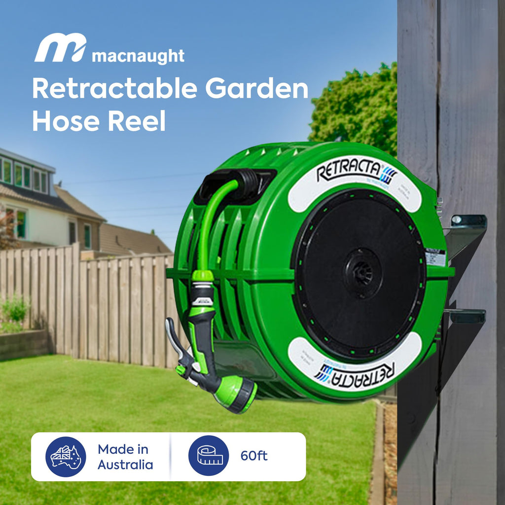 60 Ft Heavy Duty Retractable Garden Hose Reel with Swivel Bracket K277940