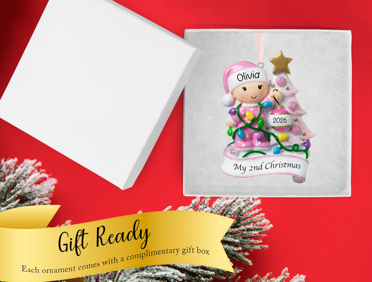 Baby's Second Christmas Ornament 2026 Pink Y57622