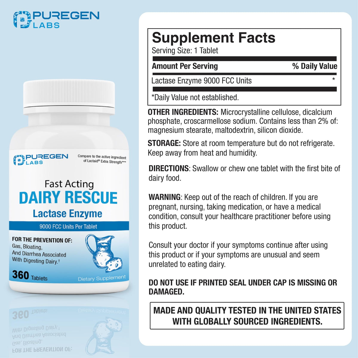 Dairy Relief Lactase Enzyme 9000 FCC 2 Pack W9360