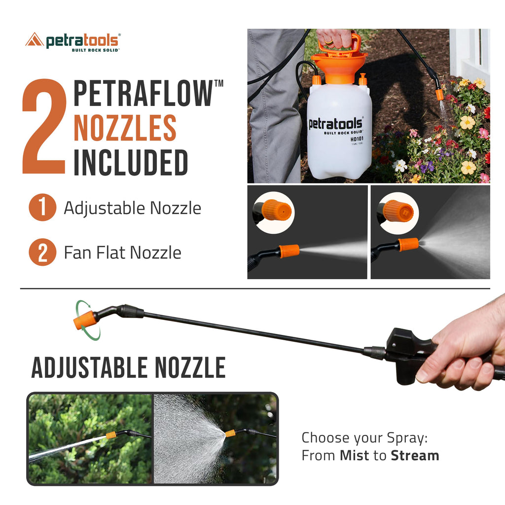 1 Gallon Garden Pump Sprayer with 52-in Hose & 2 Nozzles B335