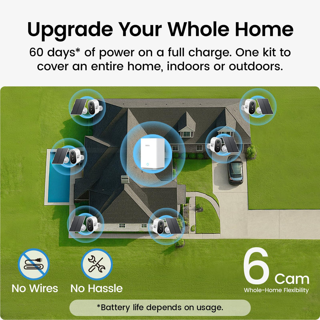 2K Solar Security Cameras Wireless Outdoor System O531339