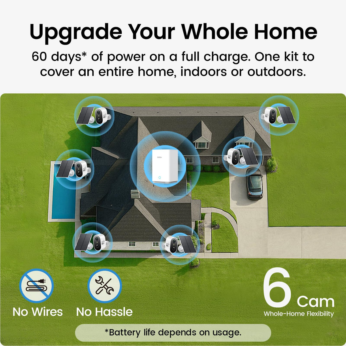 2K Solar Security Cameras Wireless Outdoor System O531339