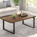 Walnut 44 Inch Wood and Metal Coffee Table K470040