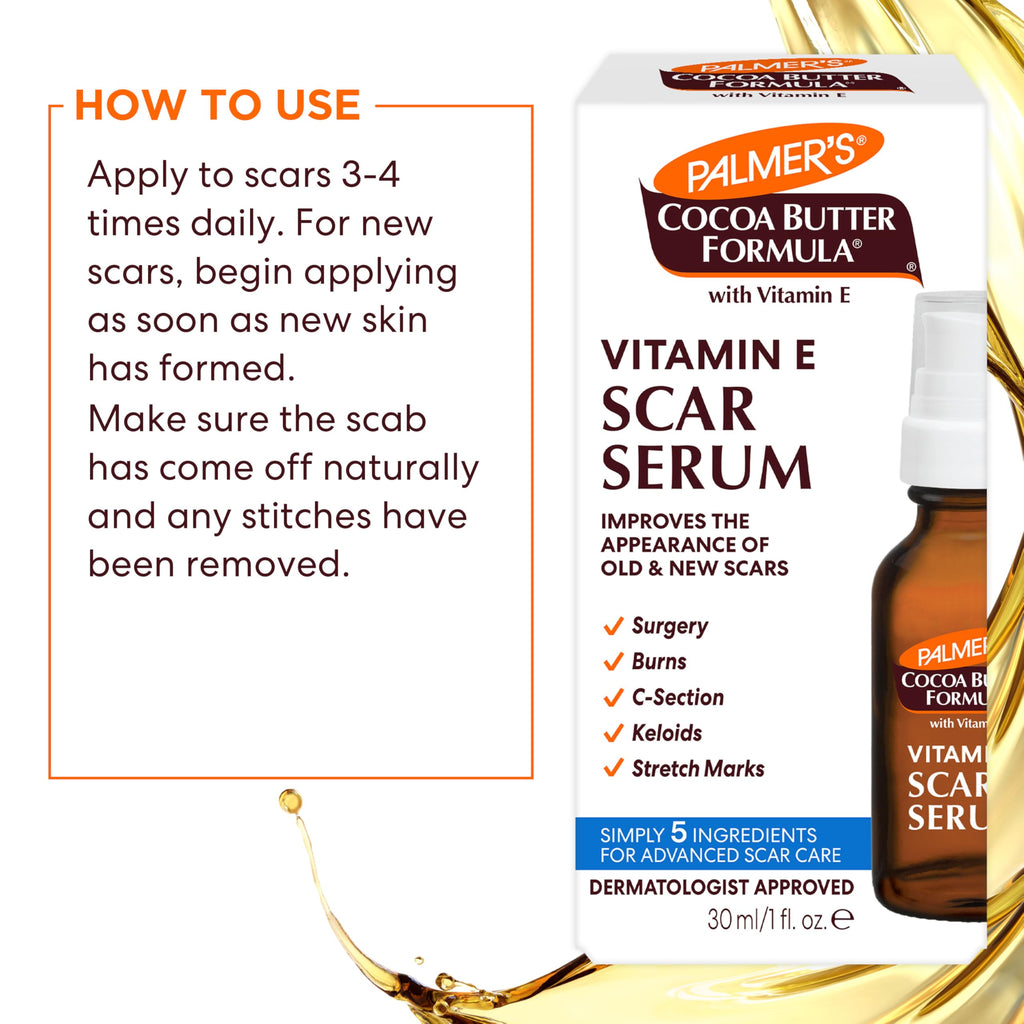 Fragrance Free Cocoa Butter Scar Serum with Vitamin E 1 Oz W8479