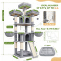 70 Inch Light Grey Cat Tree with Scratching Post N20756