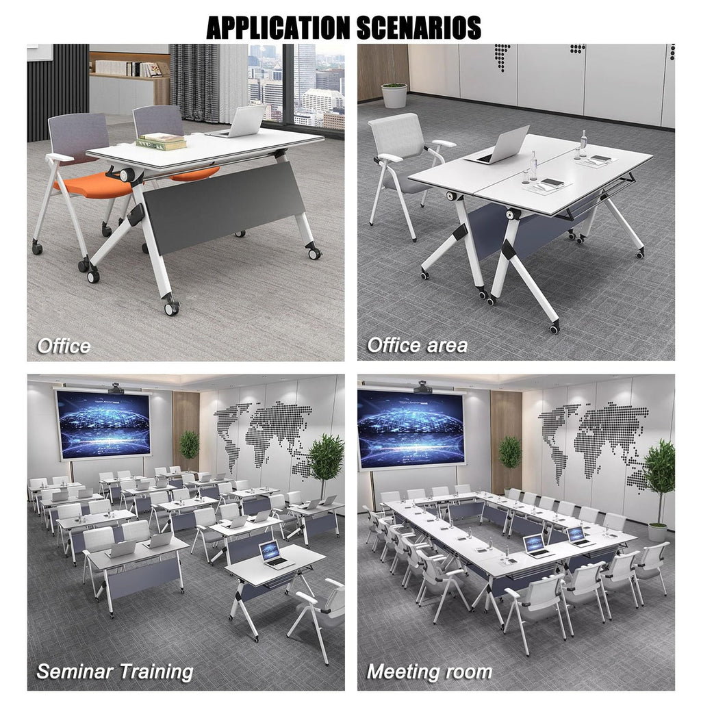 Folding Conference Table with Wood Top & Metal Frame I60526