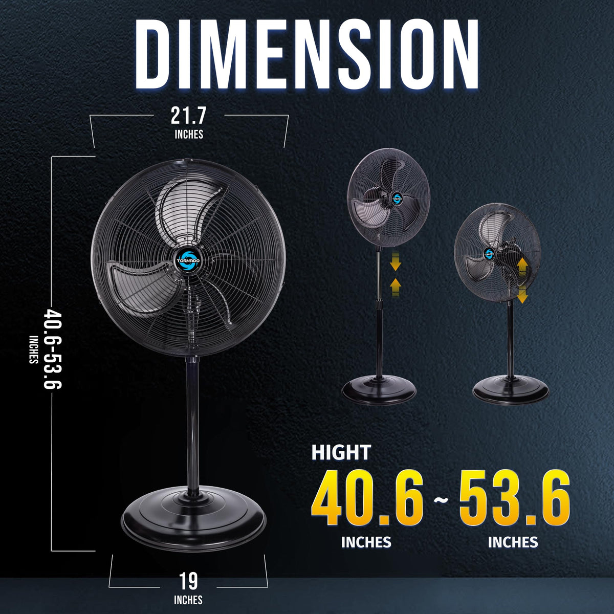 20" Oscillating High Velocity Pedestal Fan B8826