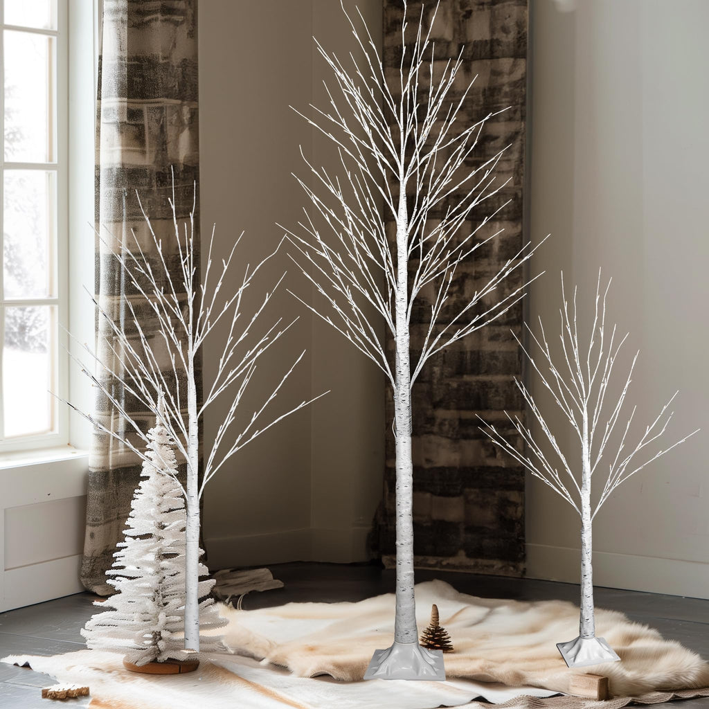 Light up Birch Tree 3 Pack Pre lit Christmas Tree G87704