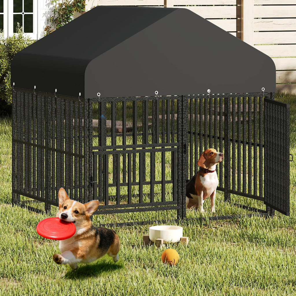 Small Dog Kennel Outdoor Heavy Duty Welded Wire Steel Pet Enclosure O199996