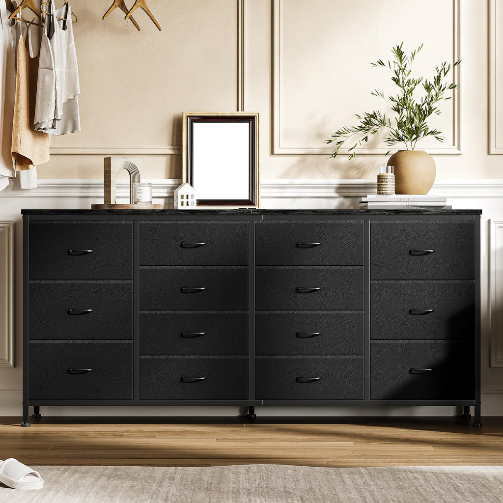 Black 14 Drawer Fabric TV Stand V547