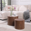 Round Coffee Table Set of 2 Wood Nesting End Table P76614