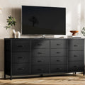 Black 14 Drawer Fabric TV Stand V547
