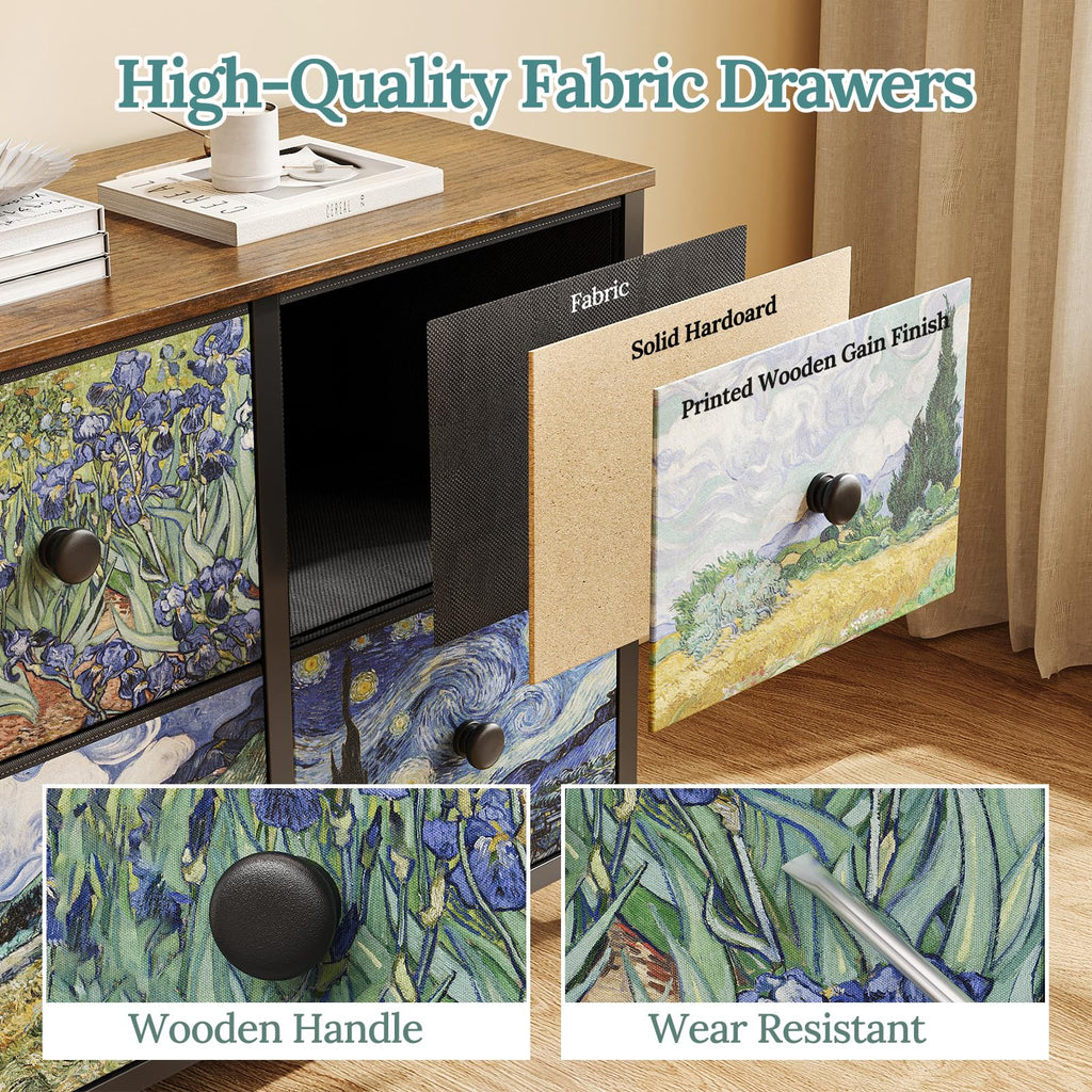 6 Drawer Dresser with Fabric Storage Drawer S89418