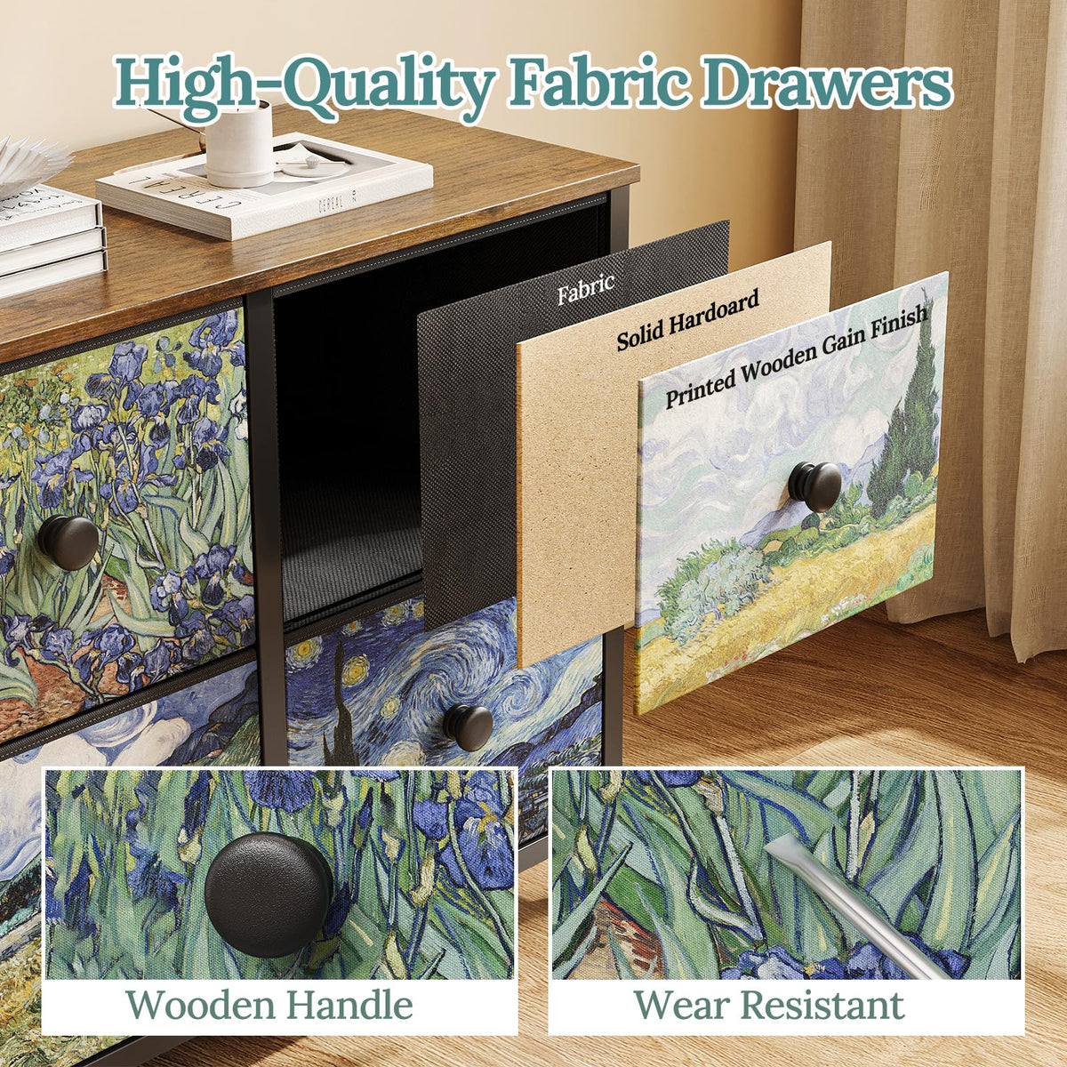 6 Drawer Dresser with Fabric Storage Drawer S89418