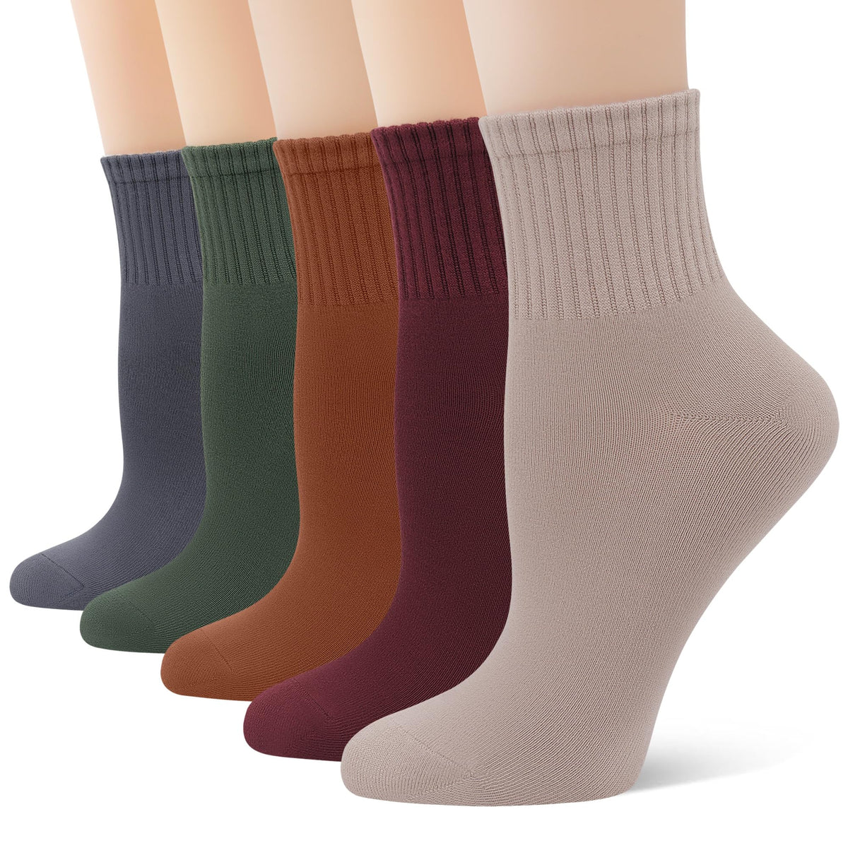 Viscose Bamboo Mini Crew Socks 5 Pairs O673