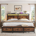 Queen Bed Frame with Ottoman & Charging Station O108797