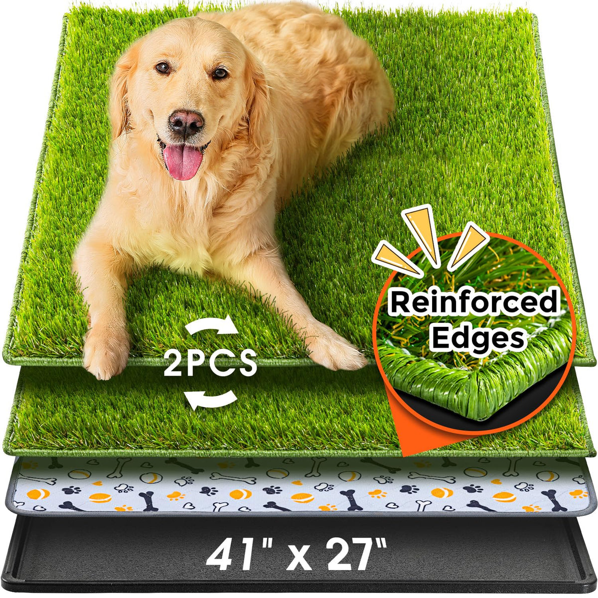 Large Artificial Turf Dog Grass Pad with Tray D9739