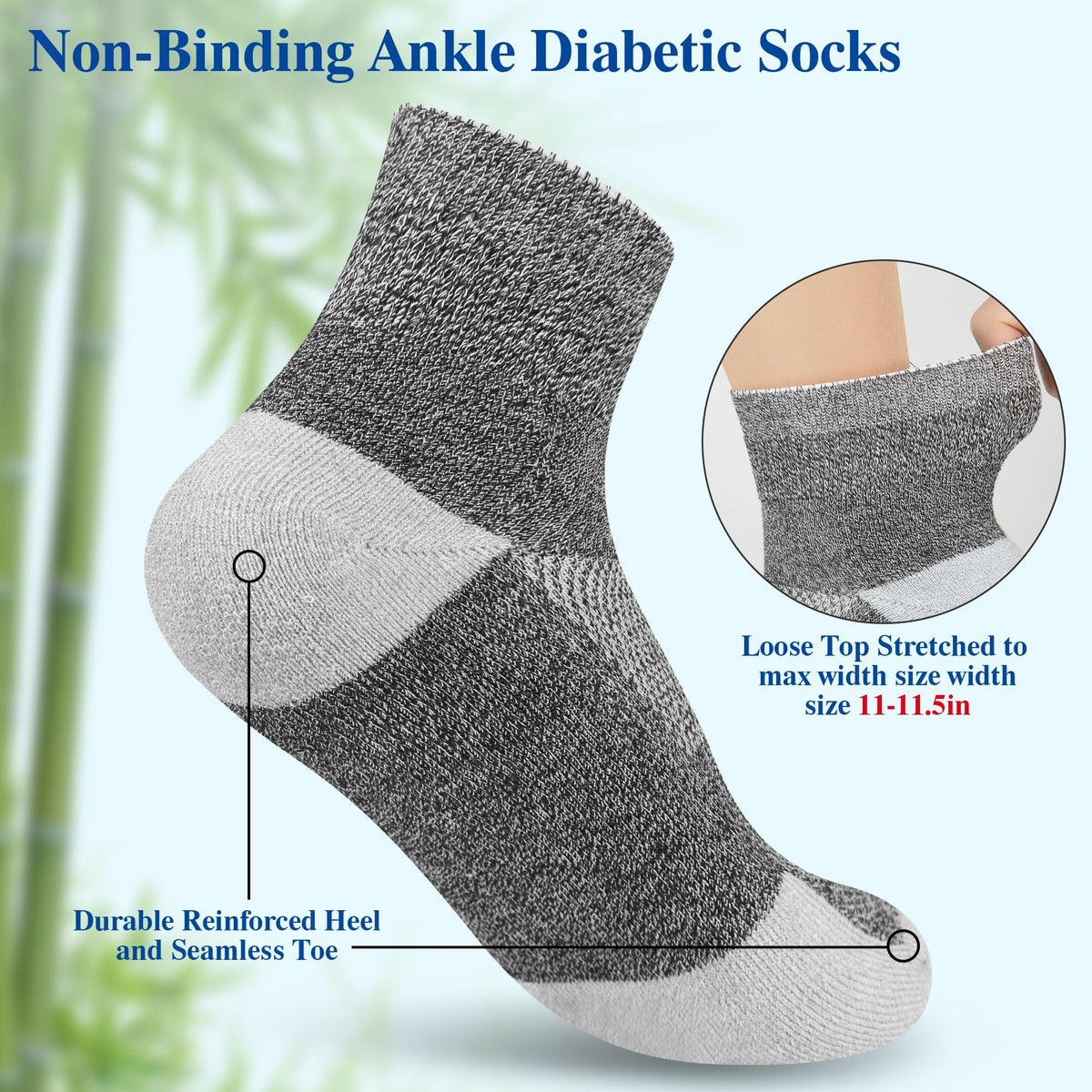 6 Pairs Ankle & 4 Pairs Low Cut Diabetic Socks L5095