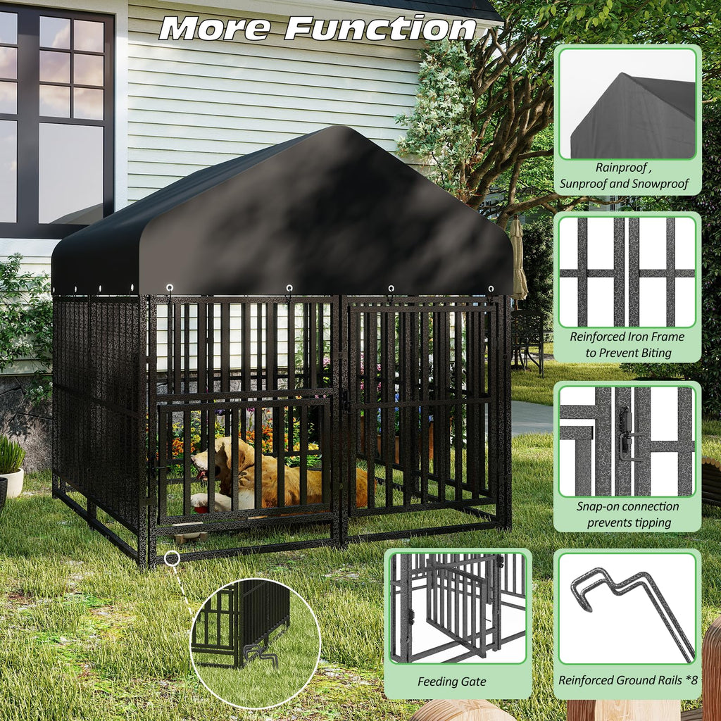 Small Dog Kennel Outdoor Heavy Duty Welded Wire Steel Pet Enclosure O199996